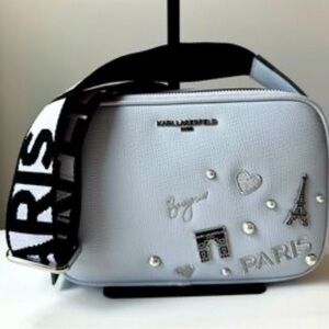 Karl Lagerfeld Paris Maybelle
Crossbody Bag Purse Ice Blue W/
Pouch NWT